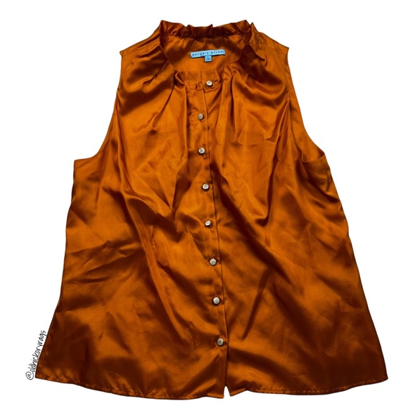 ANTONIO MELANI Tops - ANTONIO MELANI Gold 100% Silk Sleeveless Blouse - Size Large